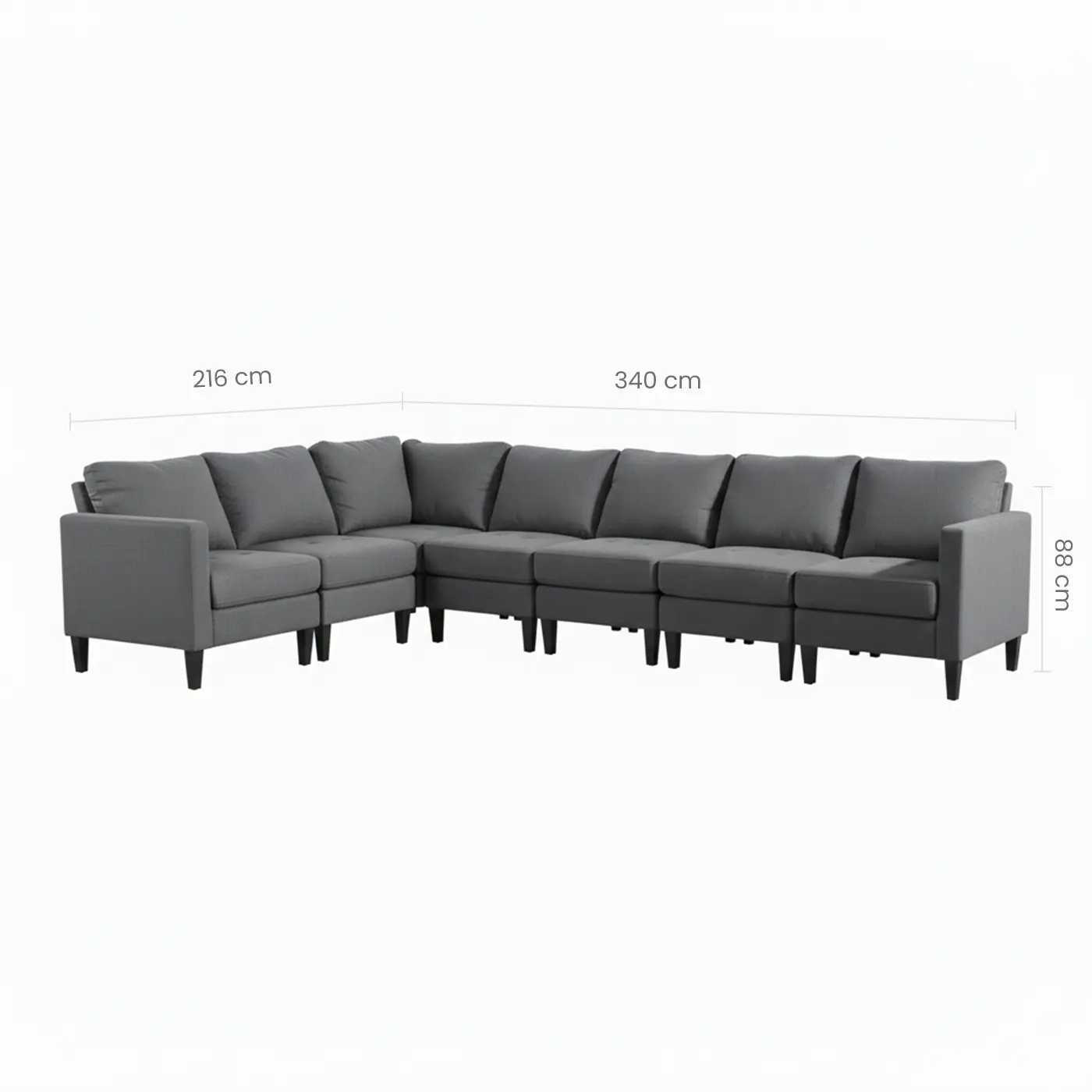 7-Piece Fabric Sectional Sofa - Image 9