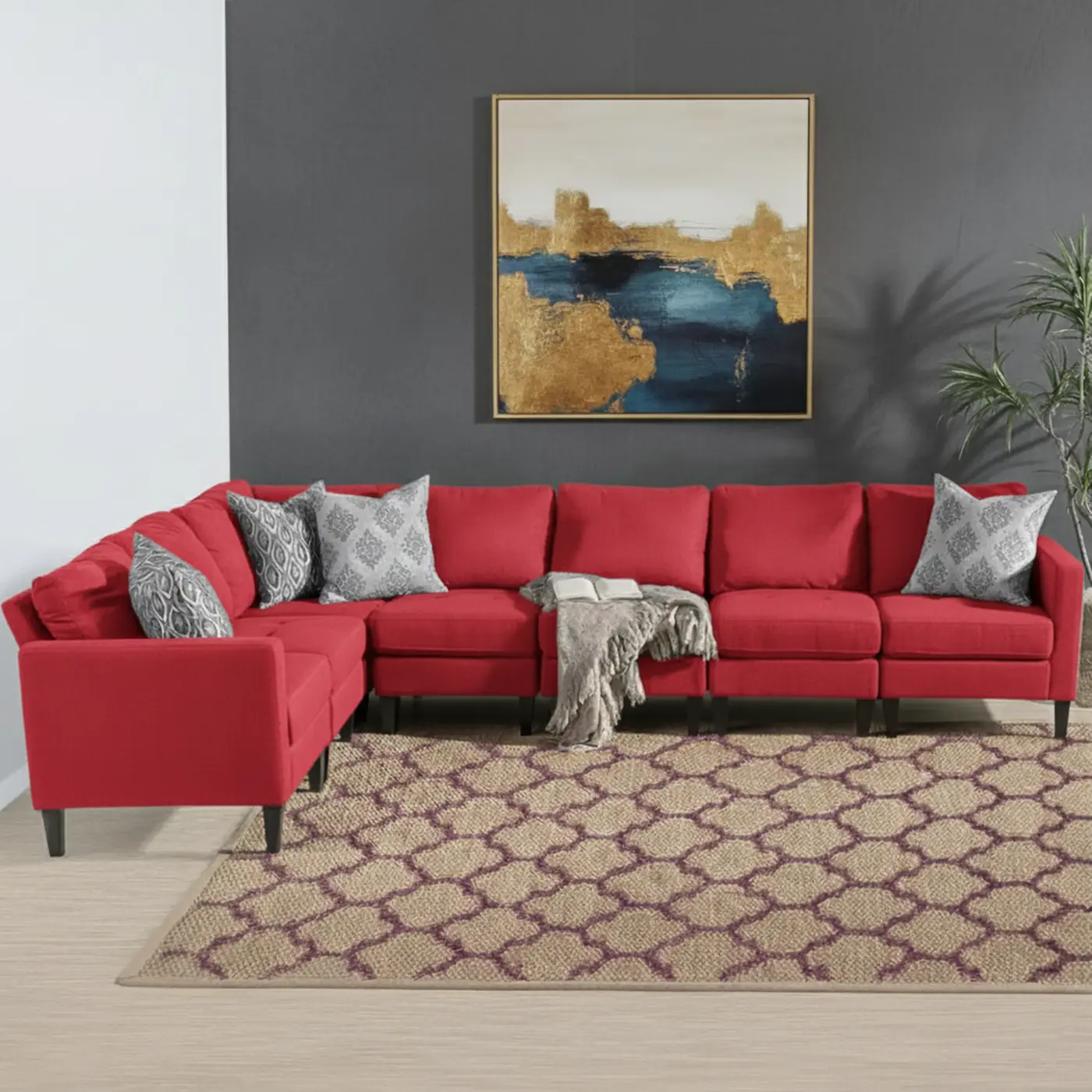 7-Piece Fabric Sectional Sofa - Image 3