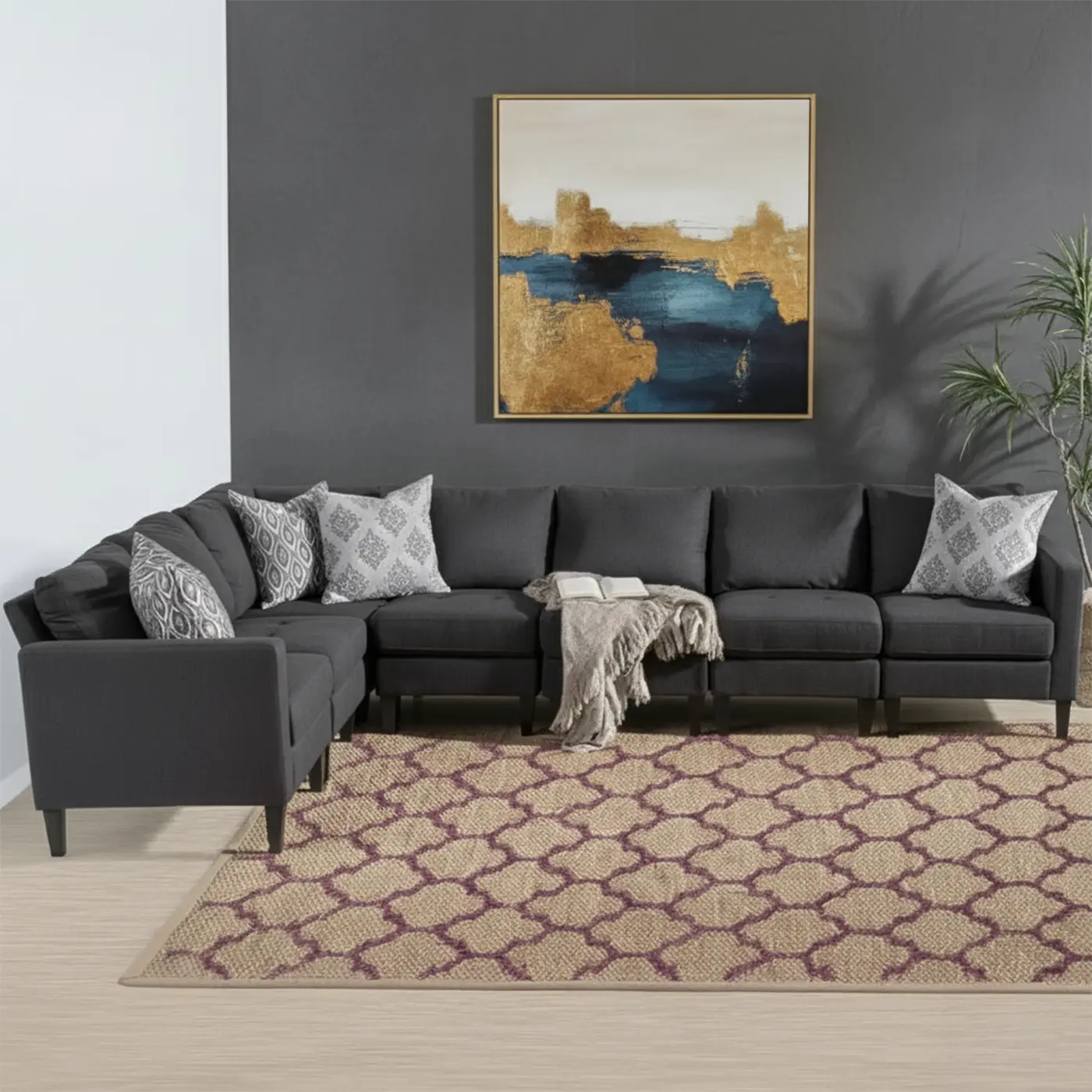 7-Piece Fabric Sectional Sofa - Image 2