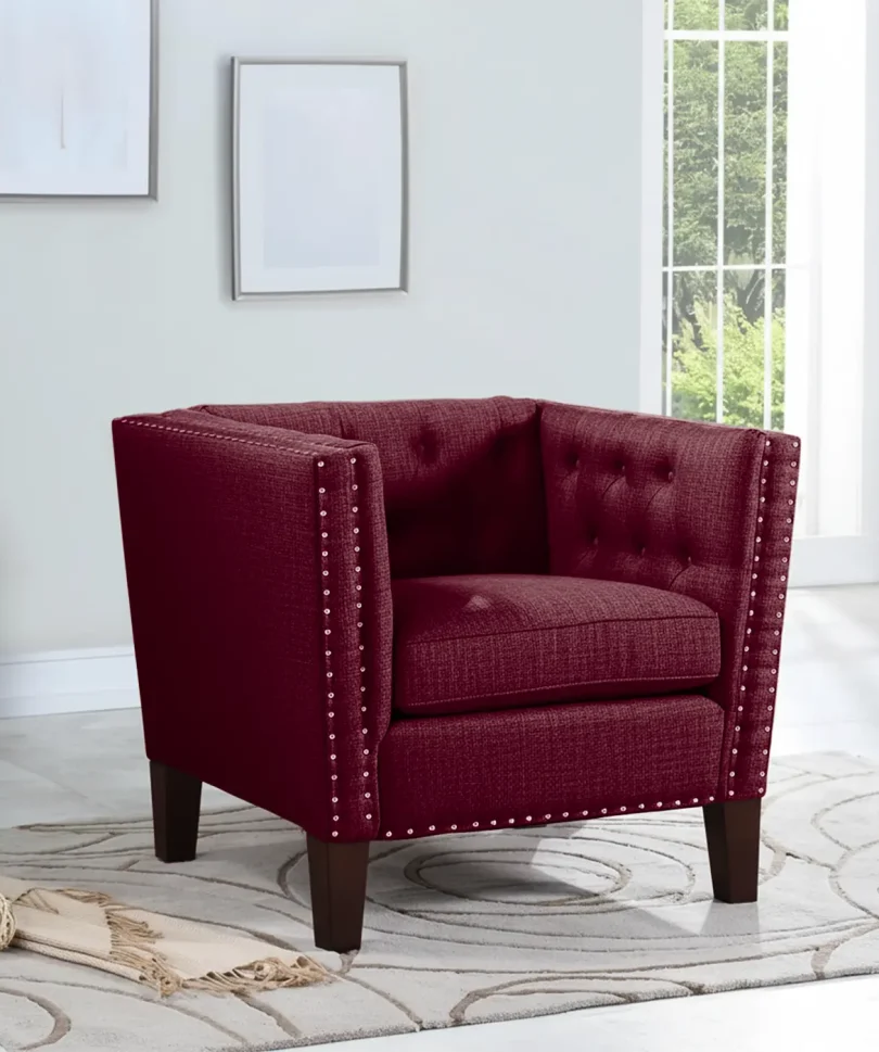 Tufted Nailhead Arm Chair