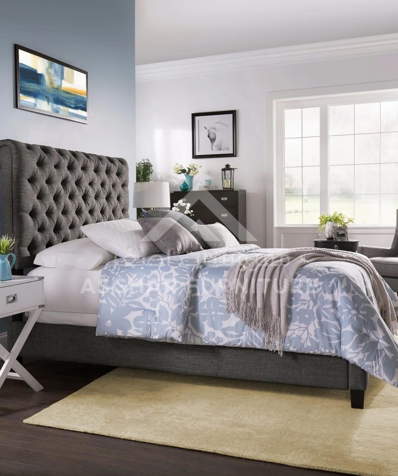 Tufted Roll-Top Bed