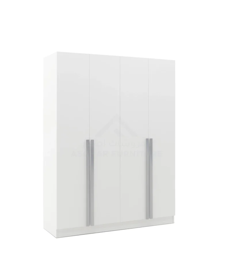 Alcea 4-Door Wardrobe - Silver Handle