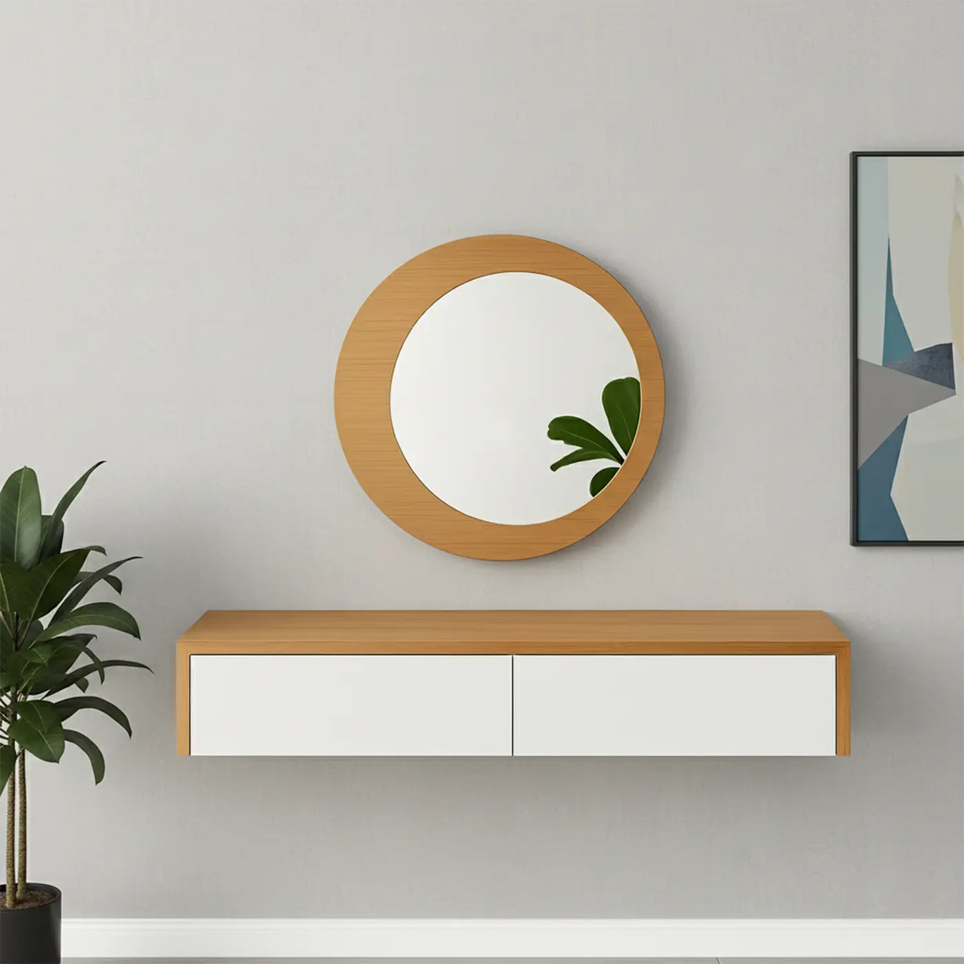 Floating Dresser With Mirror
