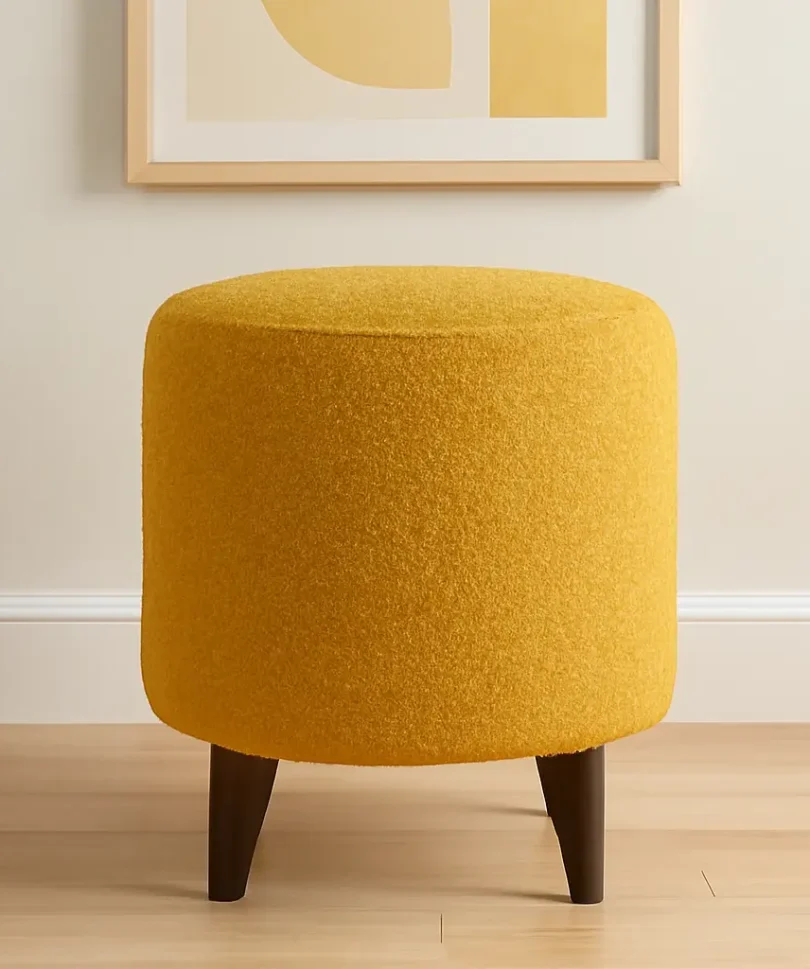 Neutral Nest Round Ottoman