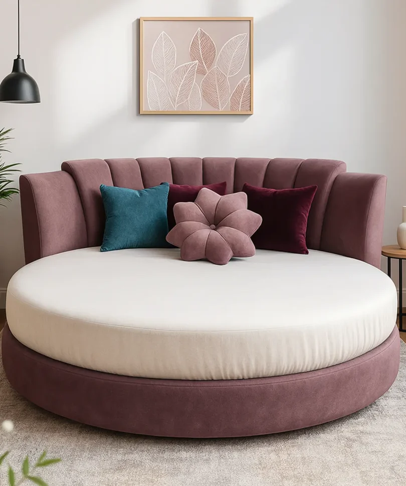 Novelle Round Velvet Bed