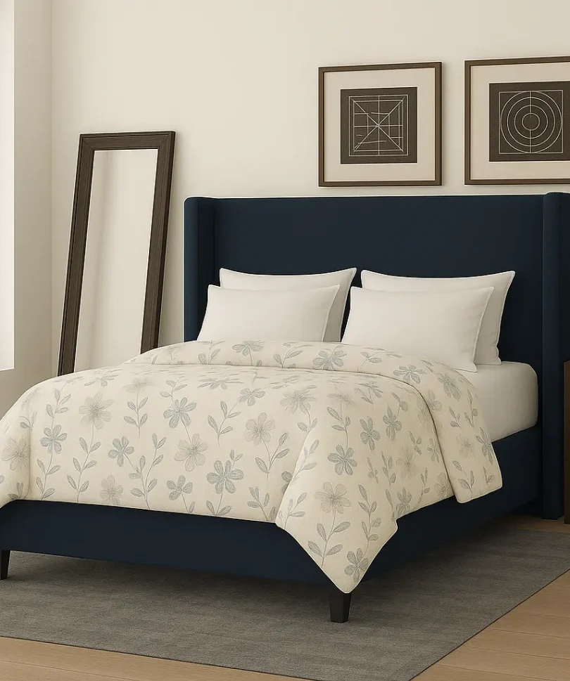Syla Wingback Bed with Free Mattress