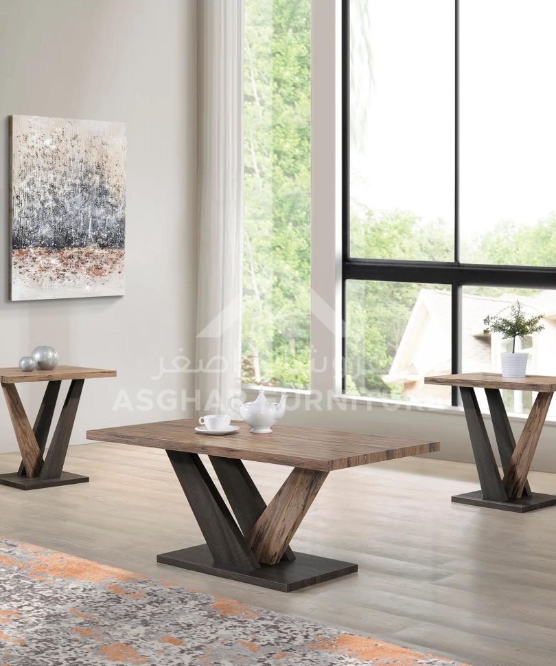 Grey-Oak Coffee Table Set
